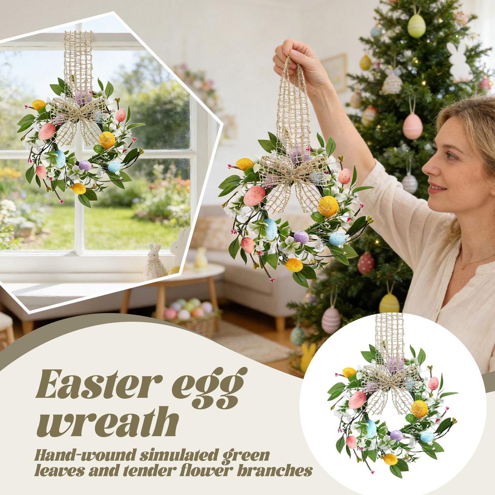 

Easter And Spring Wreaths, Suitable For Kitchen Cabinets, Artificial Easter Egg Wreaths For Spring. One Size зелёный