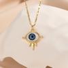 French Style Personality Hip-hop Style Necklace 1 Piece Inlaid with Colorful Zircon Devil Eye Necklace Accessories