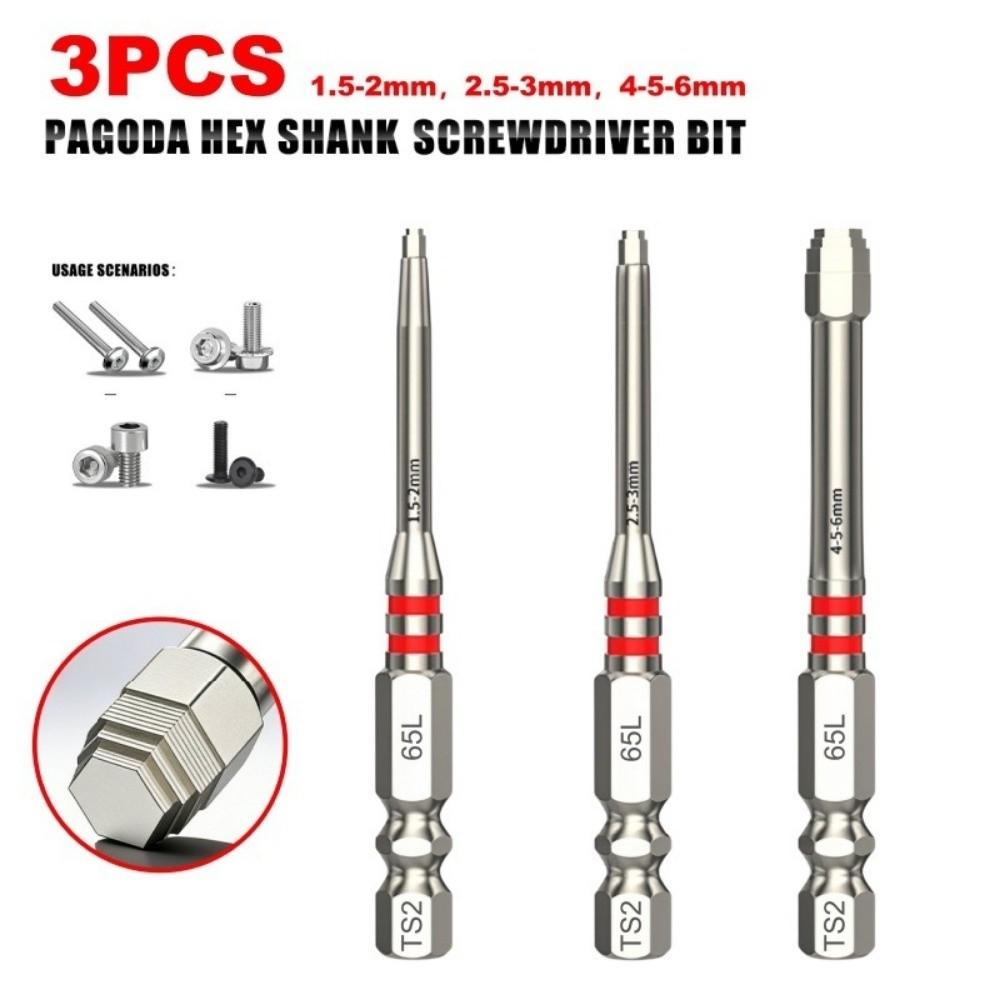 3/6PCS Strong Magnetism Electric Screwdriver Bits Set Hex Shank Screwdriver Bits  For Impact Drill