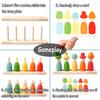 Kids Color Shape Stacked Matching Game Montessoris Wooden Toys Fine Motor Skills Puppet Hat Face Match Creative Educational Toys
