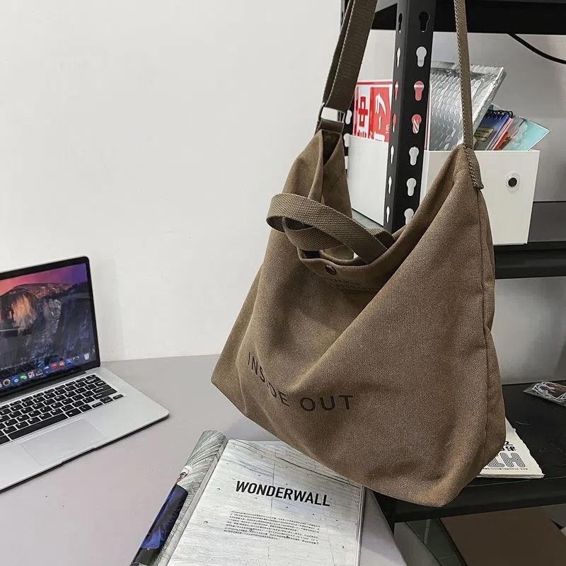 Canvas Bag Women's Forest Department Versatile Schoolbag University Student Class Bag Tutorial Canvas Messenger Bag Large Capacity