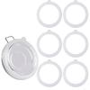6pcs 4.5 Inch Silicone Replacement Gaskets for Jars Rubber Seals for 3.5 Inch Mouth Glass Jars (White)