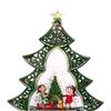 Christmas Music Box Decoration Iron Sculpture Glowing Snow Globe with Light And for