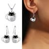 Women Necklace Hook Earrings Black Cat In Cup Shape Adjustable Necklace Birthday Anniversary Gift Alloy Neck Ear Jewelry for Daily Wear Parties