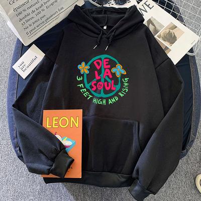 De La Soul Einfache Malerei Ästhetischer Hoodie Harajuku Sweatshirts Winter Herren/Damen Langärmliger Fleece-Hoodie Lockerer Pullover