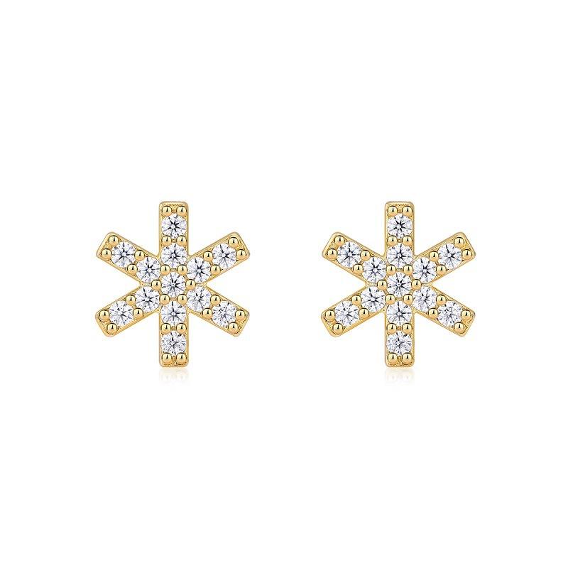 

Серьги-гвоздики Niche Design из серебра 925 пробы, покрытые 18-каратным золотом, модные серьги с муассанитом из золота