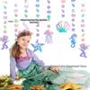 Underwater Mermaid Birthday Party Decoration Set: Pull Flags & Hanging Spirals for Girls