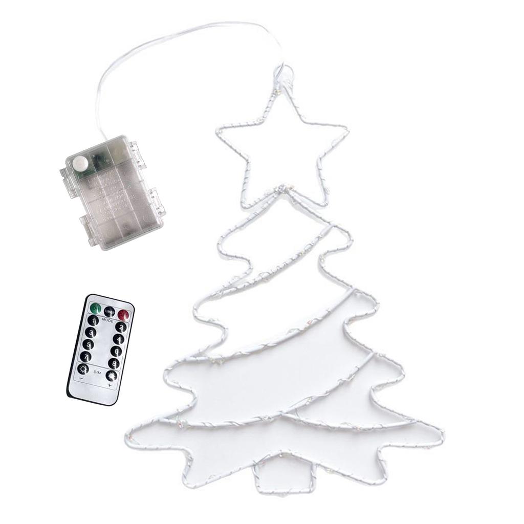 Christmas Window Light Metal Framed LED Sucker Light with Bright LEDs Window Silhouette Light for Xmas New Year Indoor Fireplace