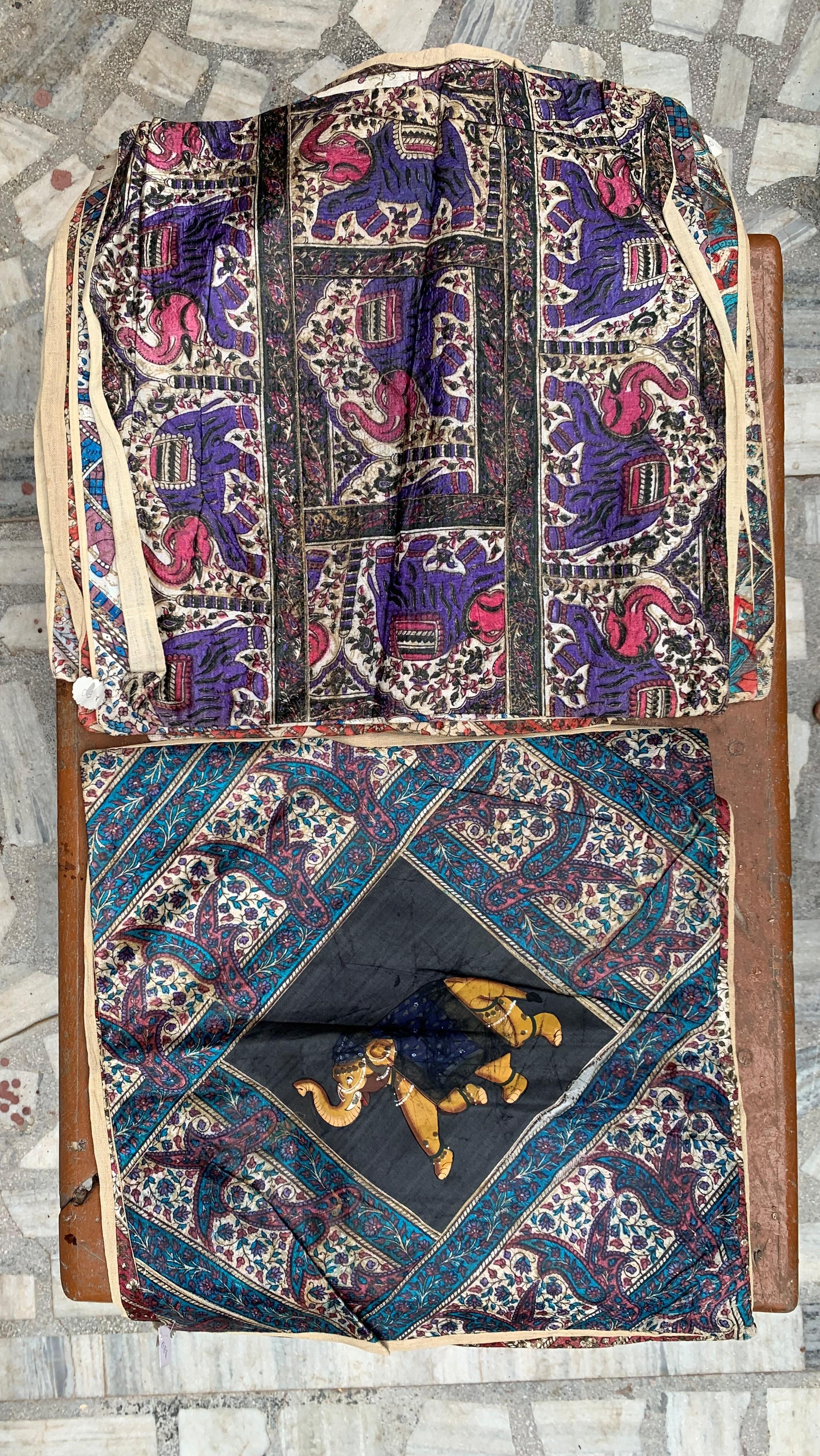 

Old Stock Vintage Indian Animal Print Cushion Cover | Handmade Ethnic Textile 40 x 40 cm ( l x h ) approx.