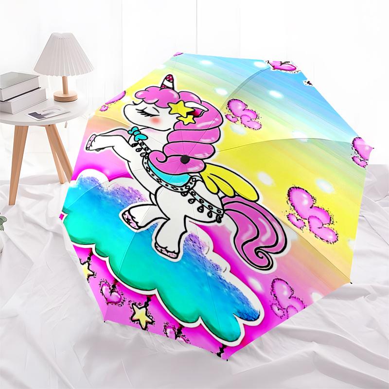

Unicorn Cloud Dreams: Automatic Opening Folding Umbrella with 8-Bone Iron Frame, Perfect for Fans and Travelers, Ideal Gift for Festivals!01