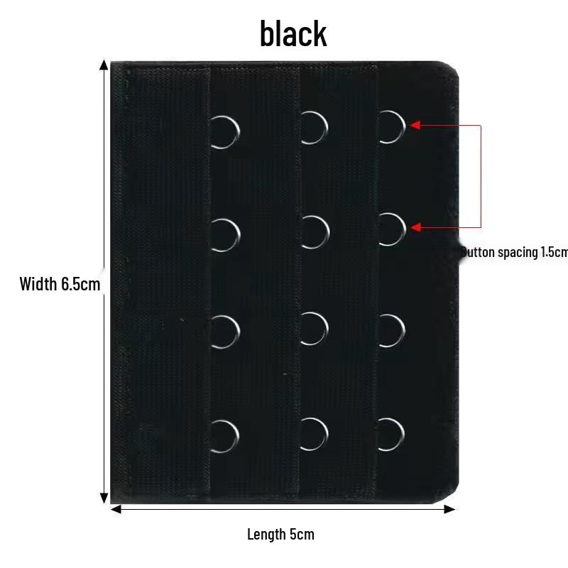 

Компактный удлинитель для бюстгальтера: 4 ряда, расстояние между крючками 1,5 см, ширина 6,5 см, крючки из нержавеющей стали Small Four Hooks (Special Size)