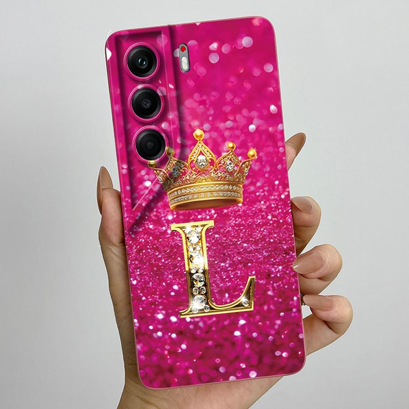 For Tecno Camon 40 Pro 4G 5G CM6 CM7 Case Crown Letter Silicone Soft Phone Cases For Tecno Camon40 Camera Protection Back Cover