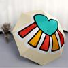 1pc Heart Folding Umbrella , 8 Ribs Casual Durable Lightweight Portable Travelling Umbrella For Men & Women Yy250728116