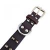 Spiked Rivet Genuine Leather Dog Collar Anti-bite Adjustable Small Medium Large Dogs