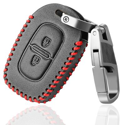 PU Leer 2 Knops Autosleutel Afstandsbediening Sleutelhanger Hoes Etui Voor Renault kwid Symbol Trafic Dacia Sandero Logan Duster 2016 2017 2018