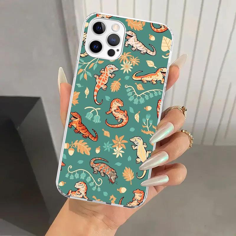 Lizards Geckos Phone Case for Iphone 17 Air 16 15 Plus 14 13 Mini 12 11 Pro Max 16E 7 8 SE 2020 Soft Funda Print Shell 16 15 14