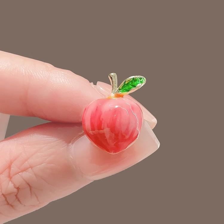

Japanese spring and summer new product peach brooch women s anti-light tide collar button simple cardigan suit accessories