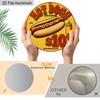 2D Flaches Aluminium Vintage Retro Hot Dog Metallschild, Runde Hängende Plakette, Klassische Fast Food Wandkunst Dekoration für Küche Diner Restaurant Café Grill