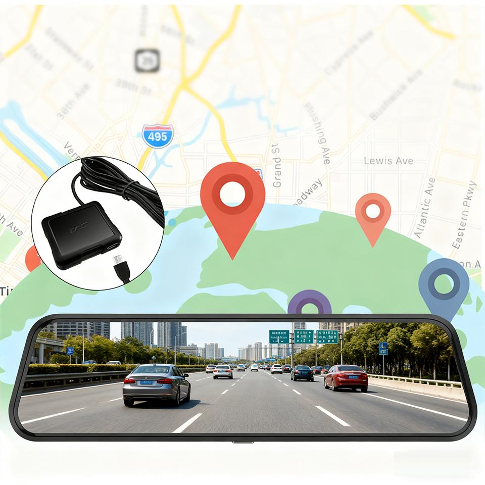 Acceo 4K Mirror Dash Cam Wireless CarPlay Android Auto Optional 1080P Rearview Camera 24H Parking Mode Loop Recording Car Camera