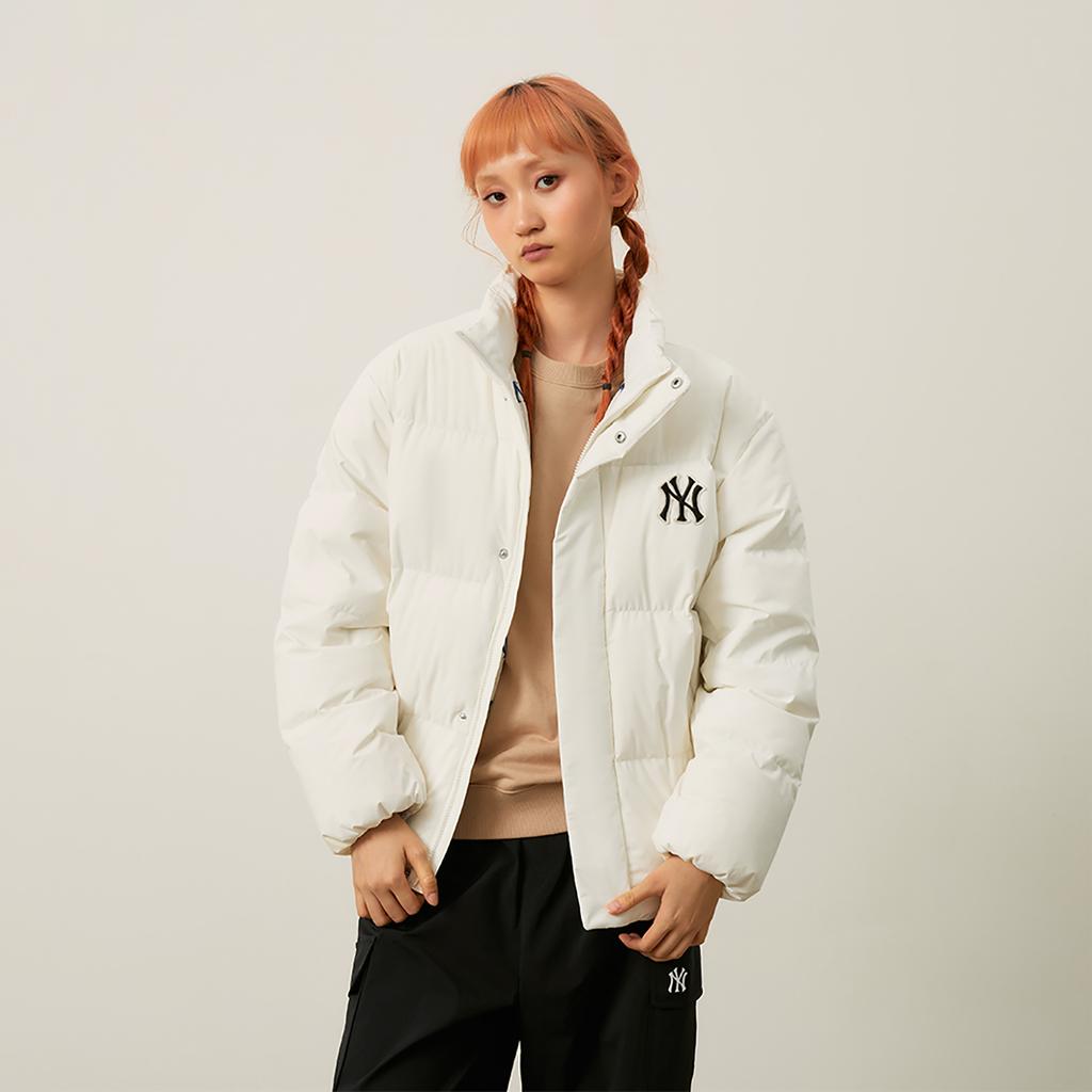 New MLB MONOGRAM Collection New York Yankees FW24 Down Jacket Unisex Cream 3ADJM1646-50CRS