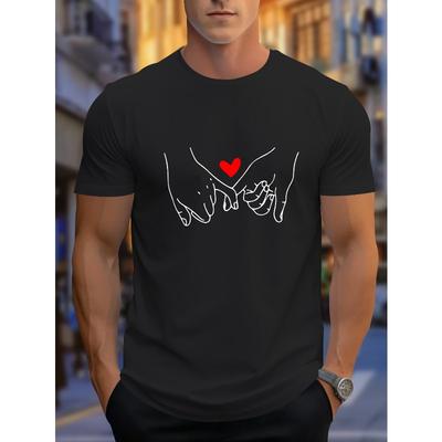 Camiseta informal de manga corta para hombre, tallas europeas - Estampado geométrico, transpirable, corte regular, cuello redondo, ideal para deportes al aire libre y verano.