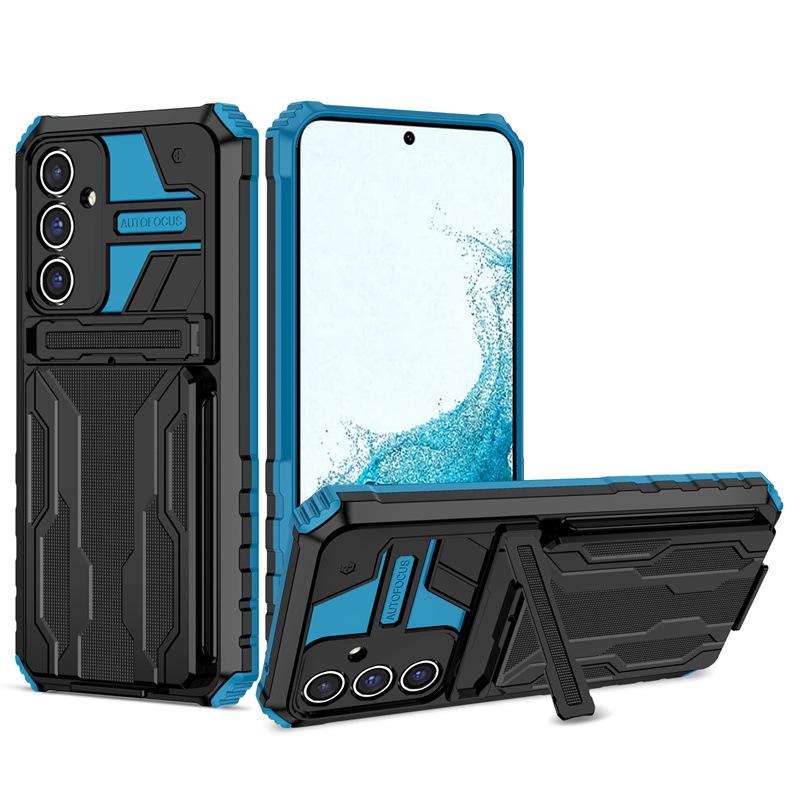 Samsung S26 Ultra Magnetic Bracket Card Slot Protective Case - A17 Diamond Drop-proof Cover