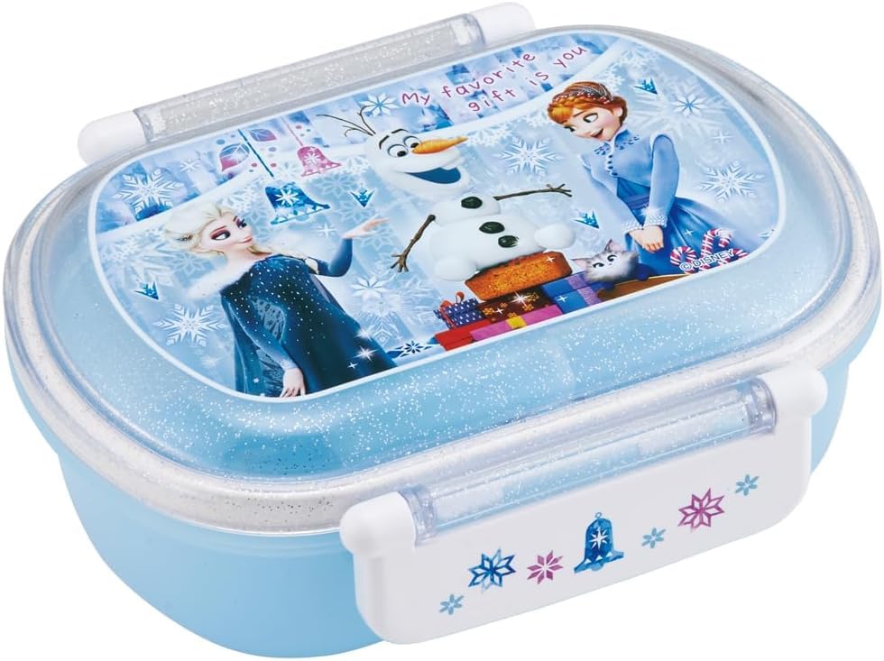 Disney Frozen Bento Made In Antibacterial 24-Piece Box, 1-Tier, Microwave-Safe, Soft-Lid, Japan, 360ml, (Bento Box, Balan)