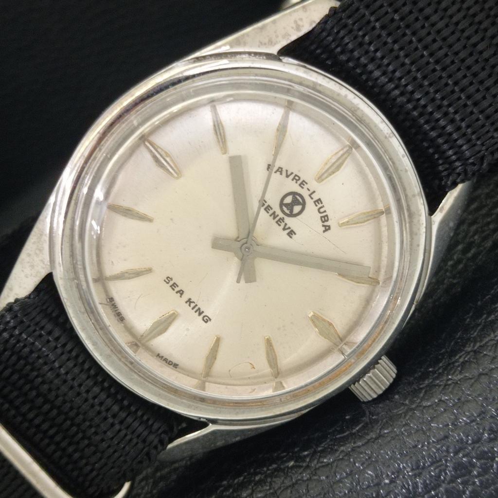 

HAND-WINDING VINTAGE FAVRE LEUBA SEA KING SWISS MENS WATCH a703756-1 R213e-a703756