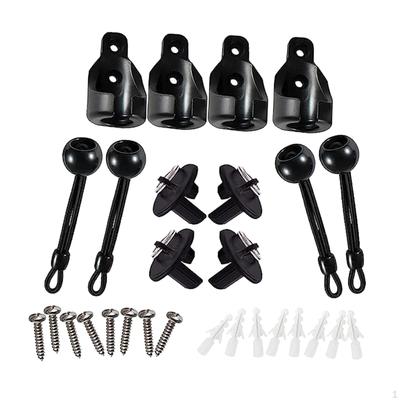 Conjunto de 16 Peças e Cordas Elásticas para Fixação de Sombreamento Acessórios de Fixação Kit Universal para Interior e Exterior