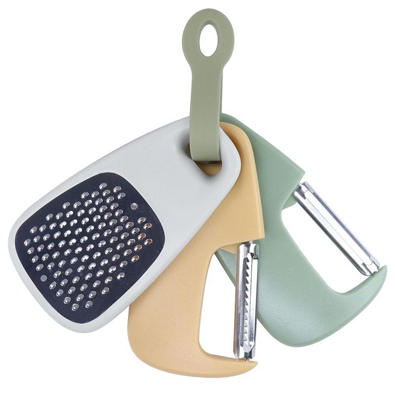 

AEE2-Kitchen Gadgets Set 3 Pieces,Vegetable Peeler,Julienne Peeler,Garlic/Ginger Grinder,Stackable Cooking Tools Accessories