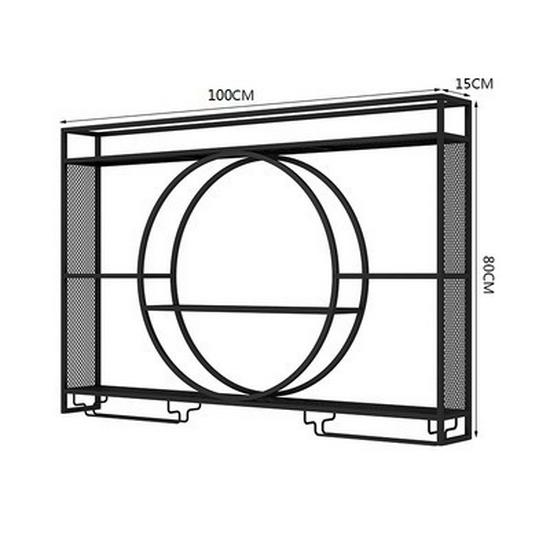 Wall-Mounted Wrought Iron Wine & Liquor Rack with Luminous Design