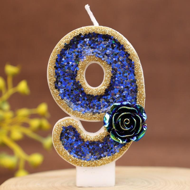 

Rose Flower Digital Birthday Candle Cake Decoration Party First Birthday Handmade Diy Digital Candle 9
