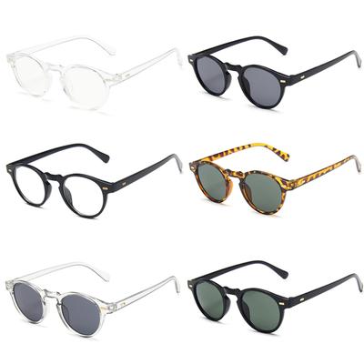 Trendy Unisex High Quality Classic Women Men Oval Sunglasses Unisex Sun Glasses UV400 Fashion Shades for Women Transparent