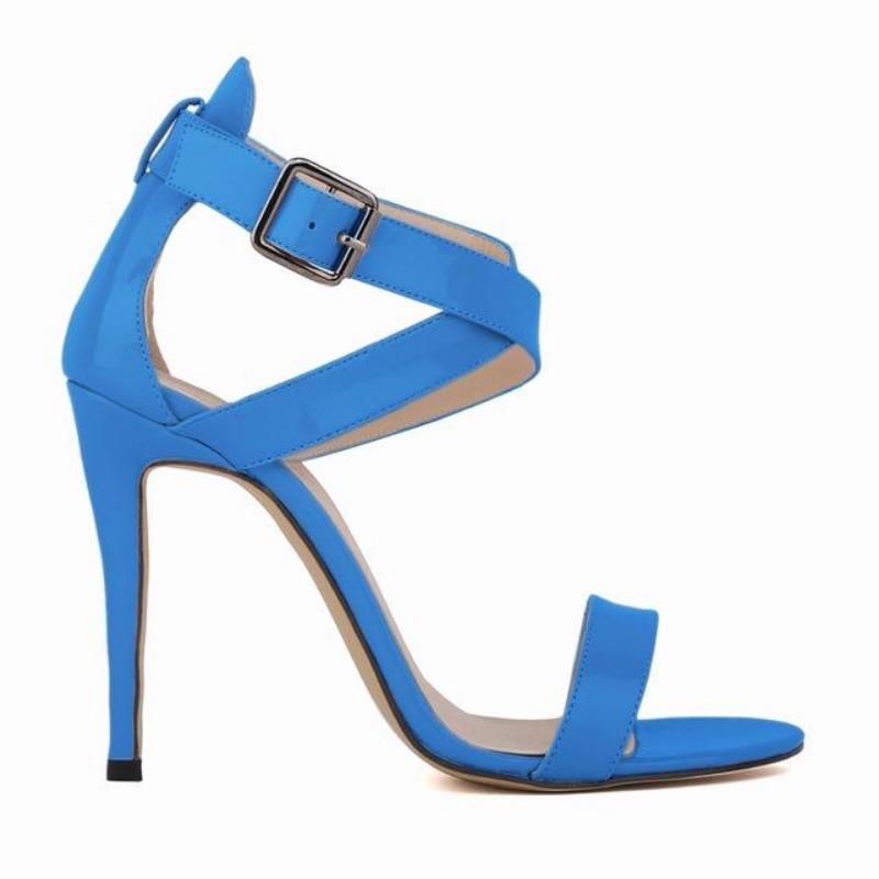 Dámské sexy lodičky s otevřenou špičkou lakovaná tenká kůže vysoké podpatky červené svatební boty 11cm dámské letní sandály