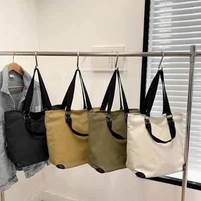 Japanese Style Canvas Tote: Versatile, Fashionable Shoulder Bag for College, Campus & Commuting