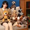 Stuffed Lifelike Lion Tiger Elephant Monkey Leopard Doll Simulation Forest Animals Plush Toys Birthday Gift