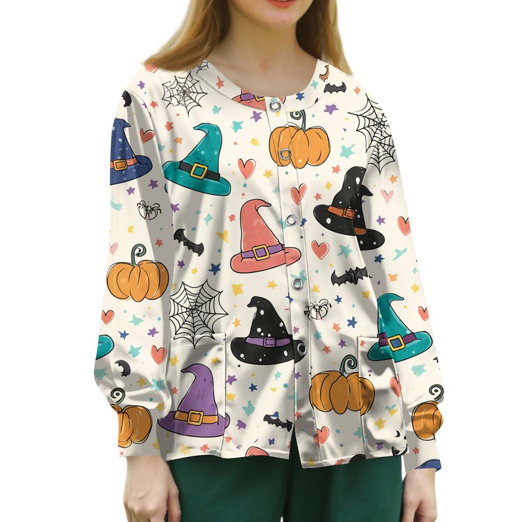 Women's Casual Long Sleeve Single Breasted Printed Dry- Top
