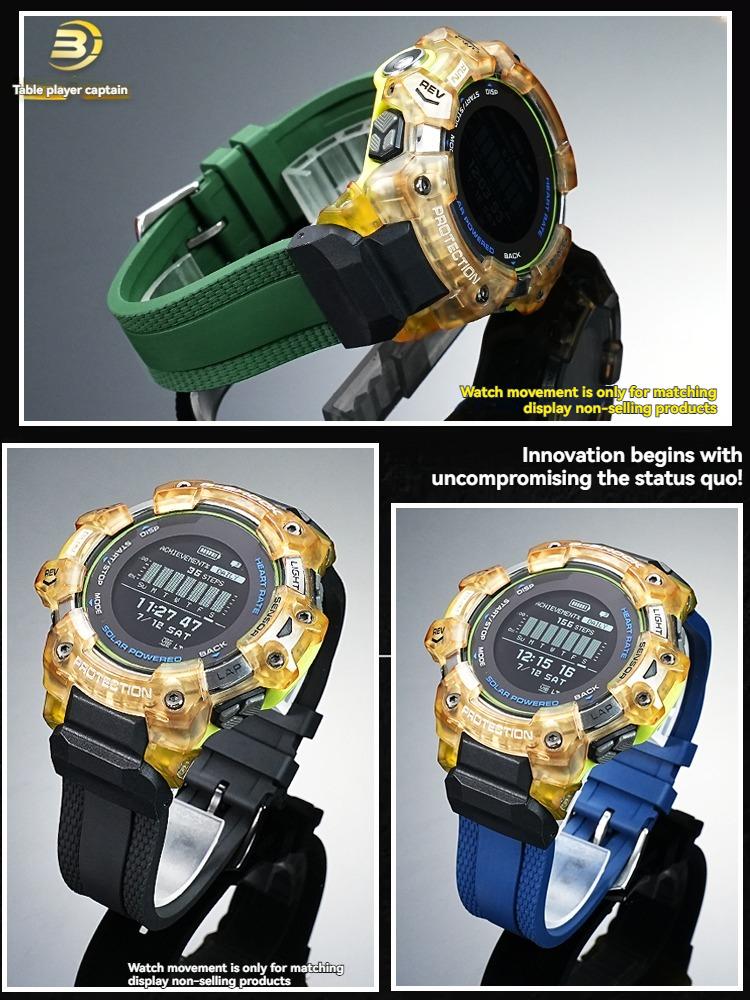 For Casio G-SHOCK series smart watch 3475 GBD-H1000 sports fluororubber strap accessories men's black waterproof watch chain