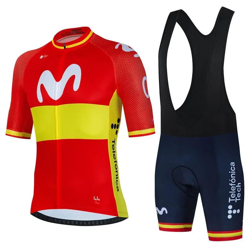 2026 Movistar Cycling Jersey Set Summer Short Sleeve Breathable Men's MTB Bike Cycling Clothing Maillot Ropa Ciclismo Uniform Suit