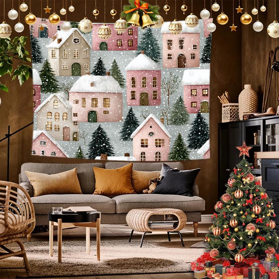 Moose Christmas Wall Hanging Background Cloth Hanging Cloth Bedroom Bedside Decorative Wall Cloth Rental Dormitory Tapestry