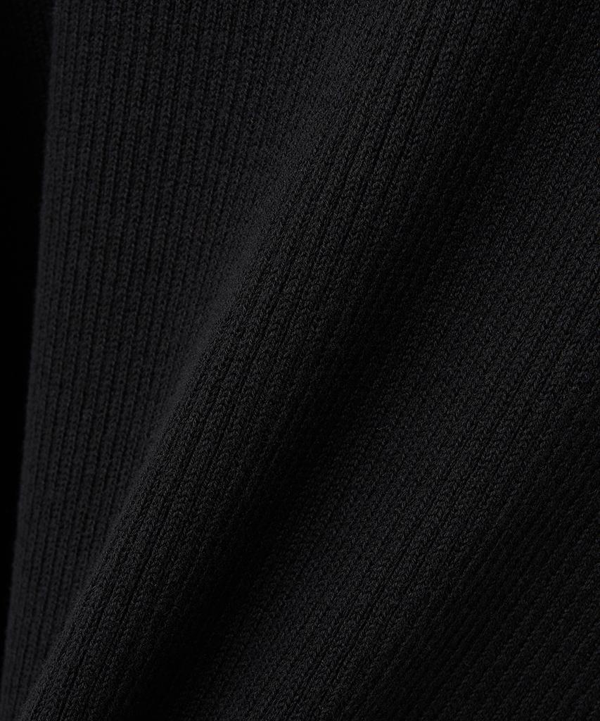 NOIRER Ribbed Zip-Up Knit (Black)