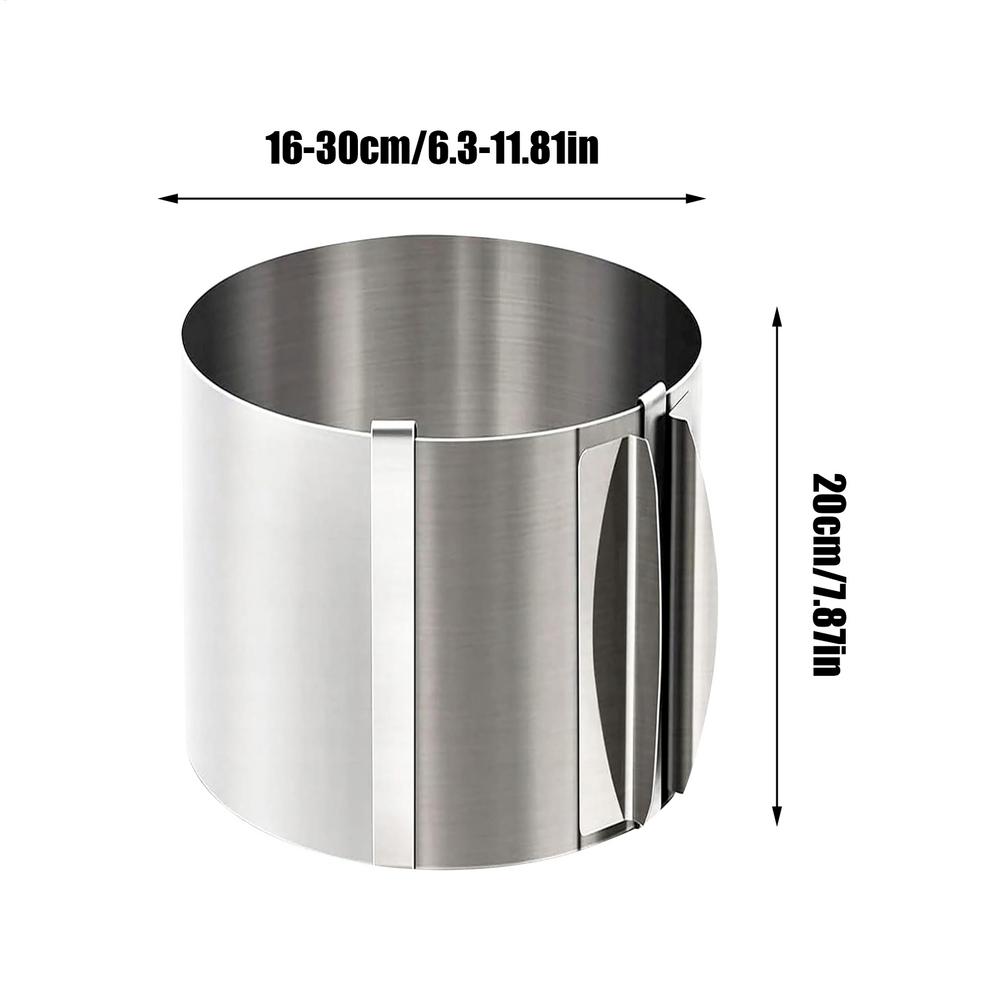 Stainless Steel 16-30cm Telescopic Mousse Ring Round Mold Rustproof Adjustable With Scale Heightened Cake Rings For Baking