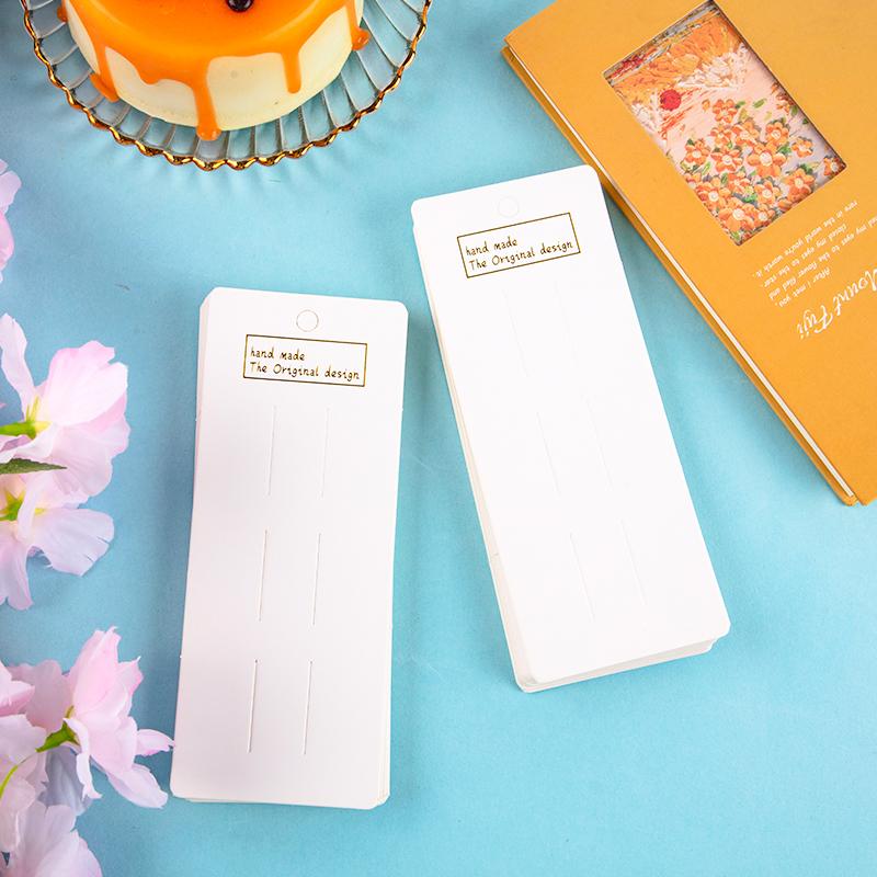 50Pcs White Paper Card Bow Hair Accessories Dispaly Card Diy Handmade Hair Clip Hairband Jewelry Packaging Price Tag Card