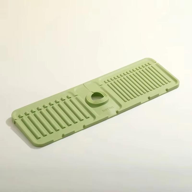 New Faucet Draining Mat Silicone Non Slip Kitchen Sink Splash Guard Easy Clean Waterproof Bathroom Draining Pad