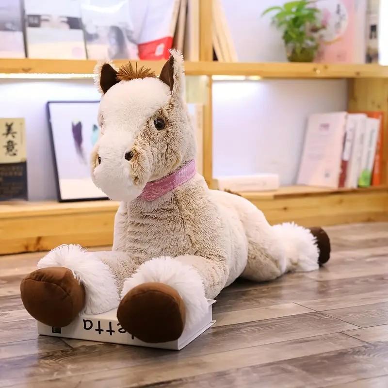 Großes Pferd Stofftier für Jungen Großes Pferd Plüschtier für Mädchen Reitbares Kuscheltier Pony für Kind Stoffpony Plüschkissen