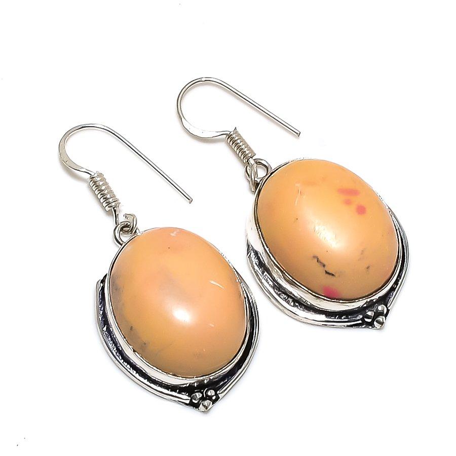 

Серьги ручной работы из стерлингового серебра 925 пробы с натуральным изображением драгоценного камня яшмы 1,69 дюйма P9k70