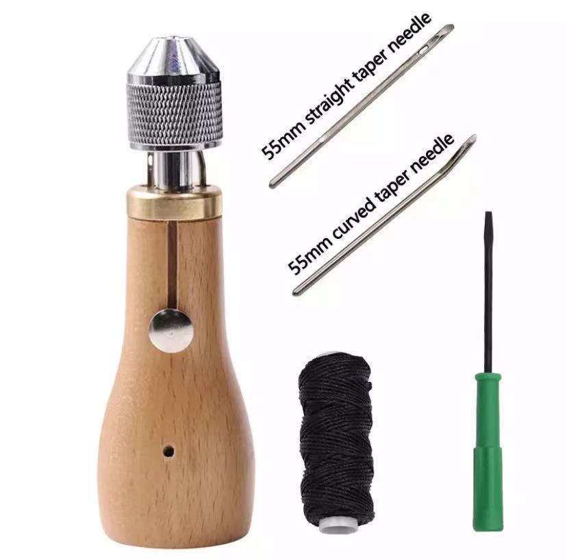 Sewing Needle Leather Sewing Awl Kit Hand Stitcher Set Lock Stitching Hand Stitcher Thread Needles Kit Craft Stitch Tools Home