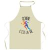 Tablier de cuisine - C'est la vie - Impression bretonne - Coton épais résistant - Liens ajustables