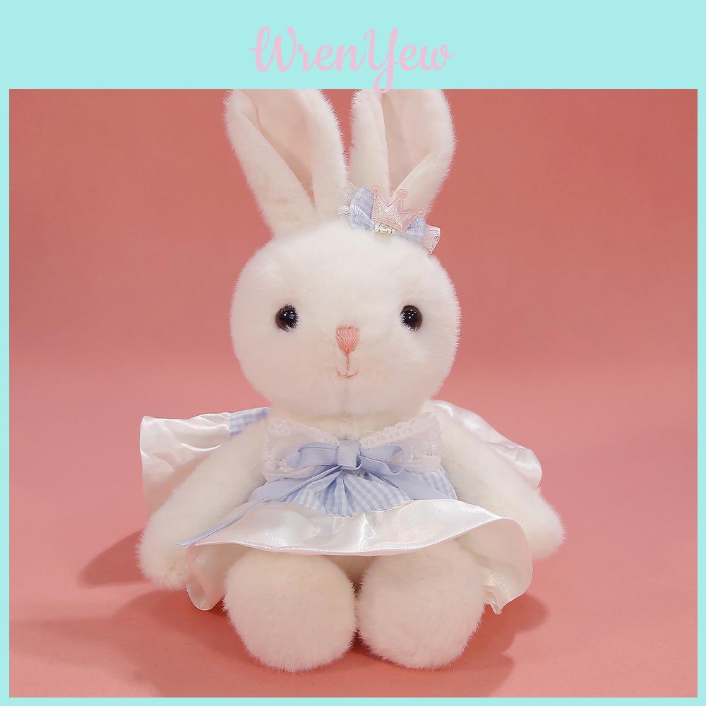 Plush Rabbit Toy With Dress And Bow Decoration For Girls