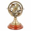 Nautyczna mosiężna sfera armilarna, Globus świata w stylu vintage, Armilarna na stół 5 cali.